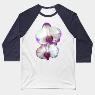 White Phalaenopsis Orchids With Purple Edges Baseball T-Shirt